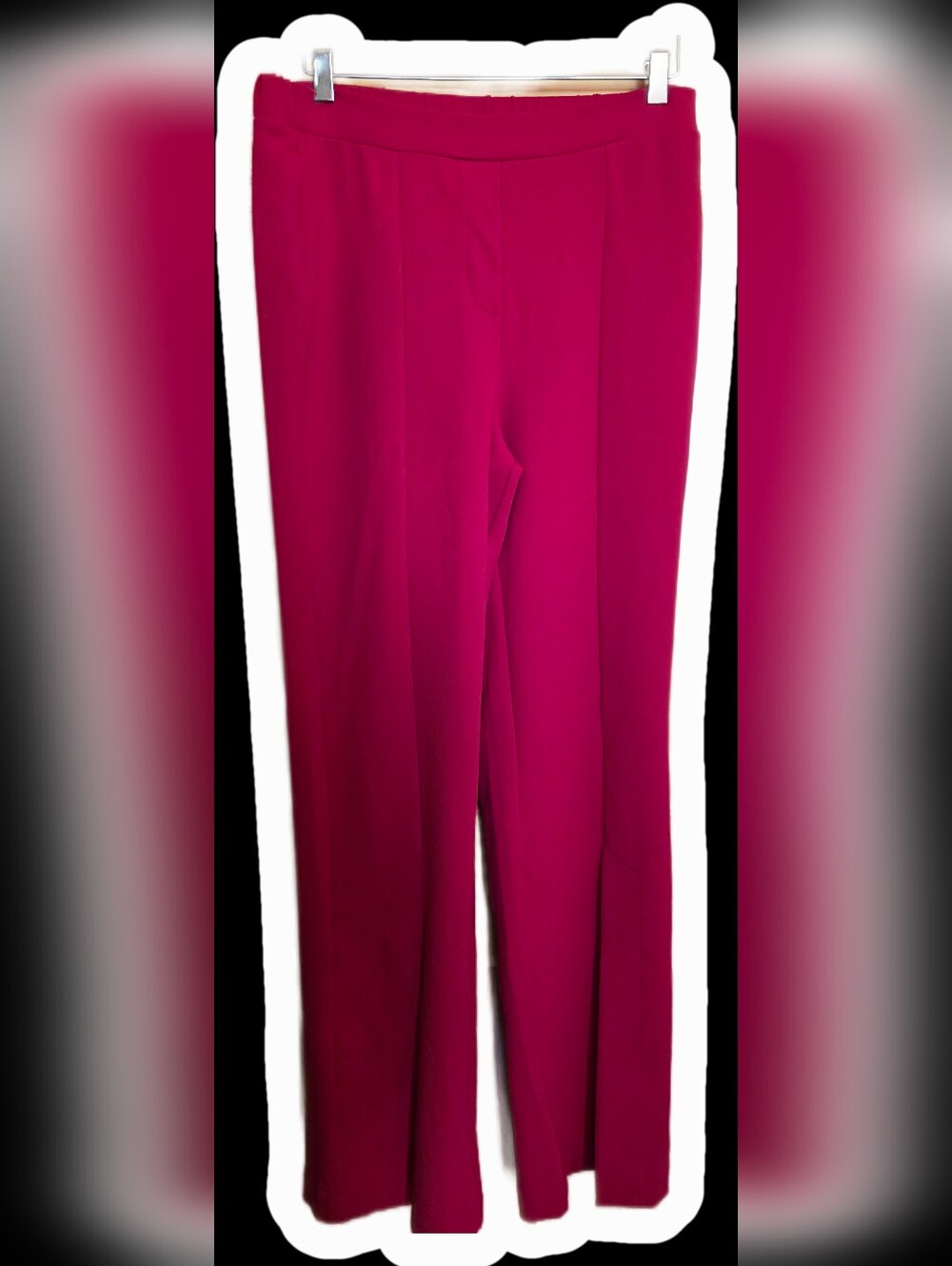 Suzy Shier Wide-Leg Stretch Pants in Red